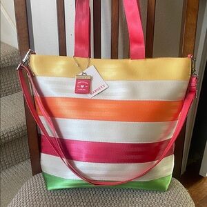 Harveys Squeeze Me Vacation Vibrant Striped Tote Bag